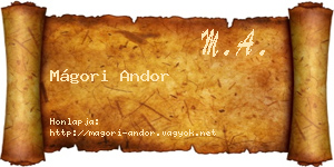 Mágori Andor névjegykártya